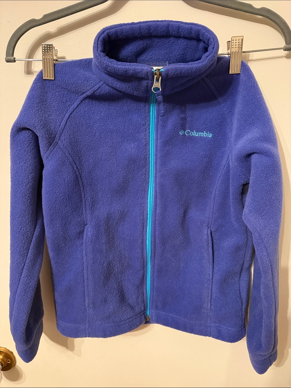 Columbia Kids Purple Fleece Jacket with Aqua Zip